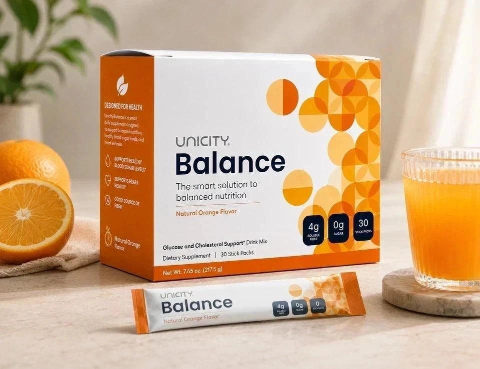 Unicity Balance Natural Orange Drink Mix – 30 Stick Packs | Daily Nutrition & Balanced Lifestyle Support