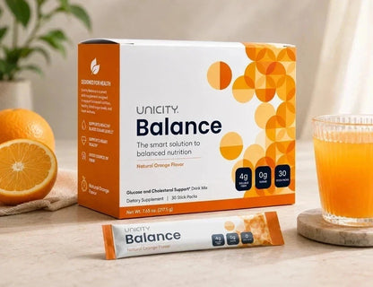 Unicity Balance Natural Orange Drink Mix – 30 Stick Packs | Daily Nutrition & Balanced Lifestyle Support