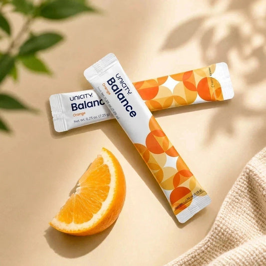 Unicity Balance Natural Orange Drink Mix – 30 Stick Packs | Daily Nutrition & Balanced Lifestyle Support